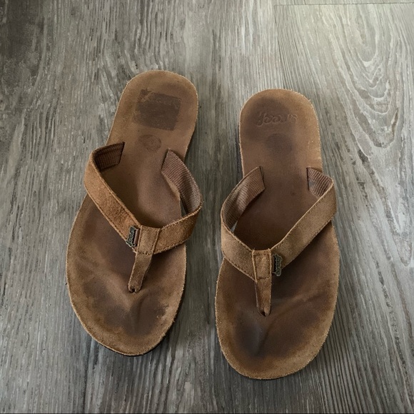 Reef | Shoes | Reef Leather Arch Support Flip Flops | Poshmark